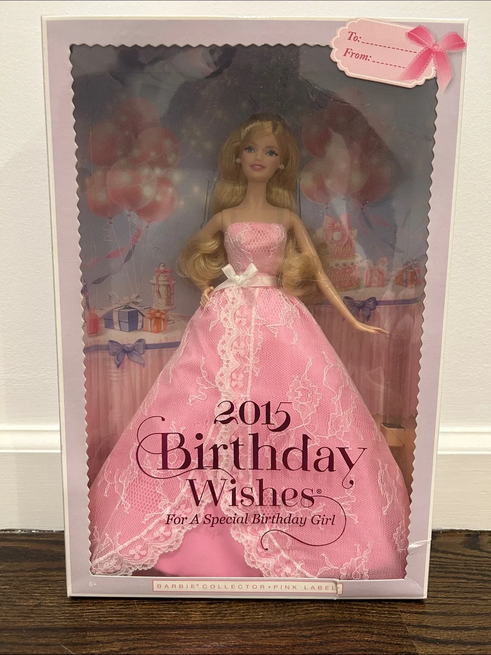 Barbie Pink Lace Ball Gown Birthday Wishes 2015 Collector Doll